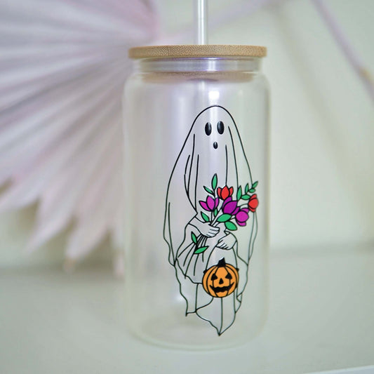 Floral Ghost Shimmer Can Glass
