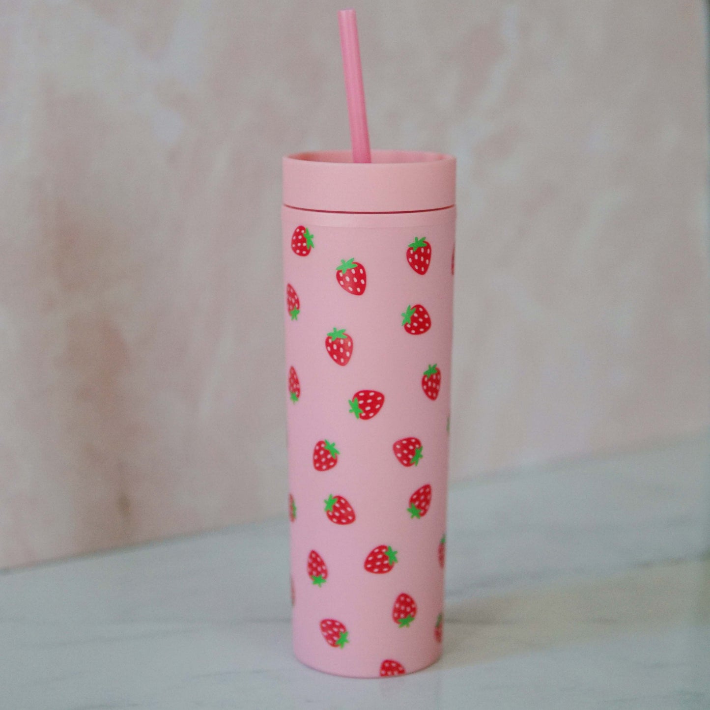 Strawberry Pink Acrylic Tumbler