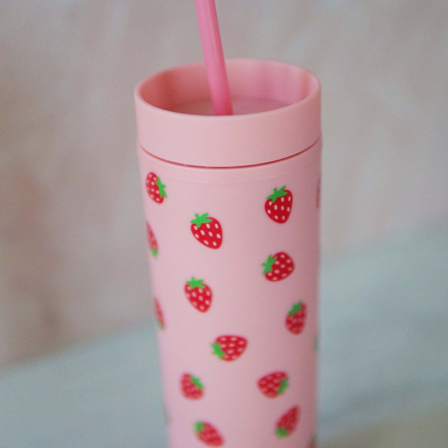 Strawberry Pink Acrylic Tumbler