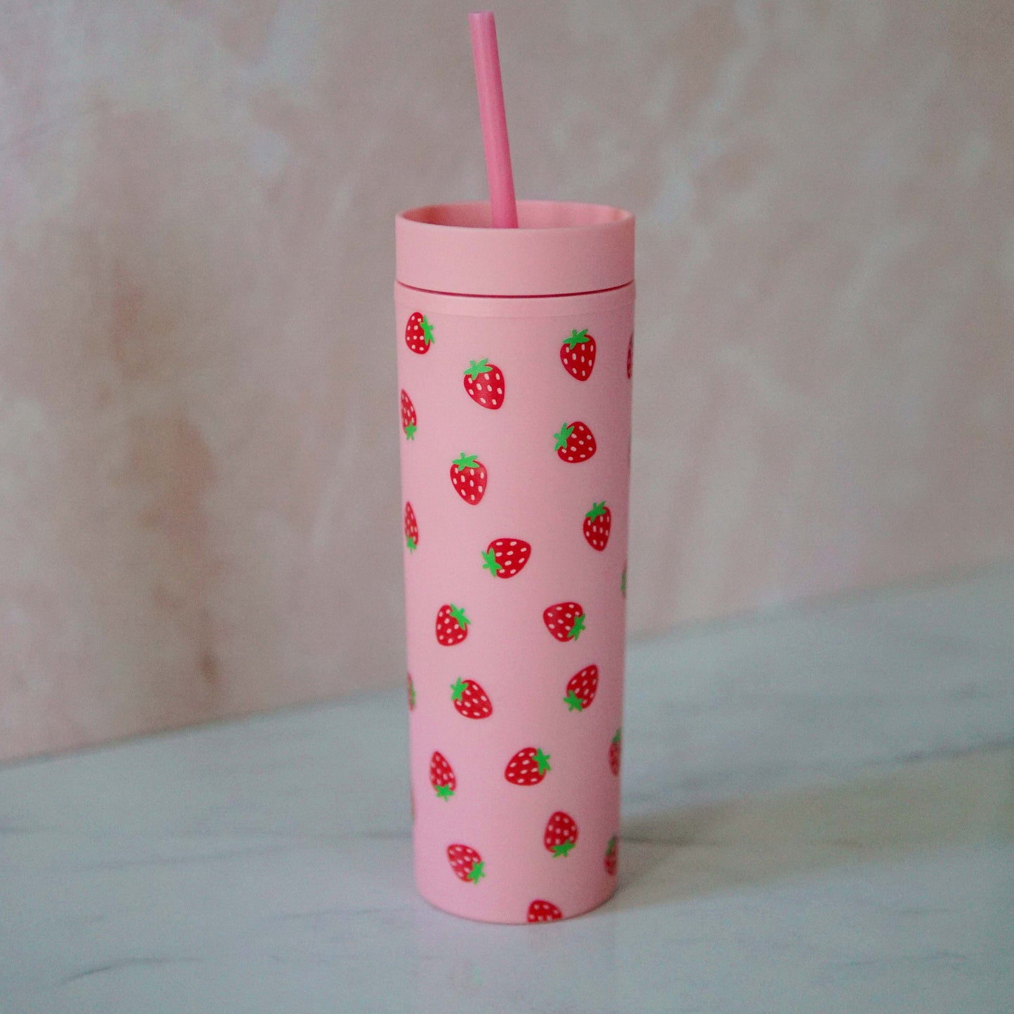 Strawberry Pink Acrylic Tumbler