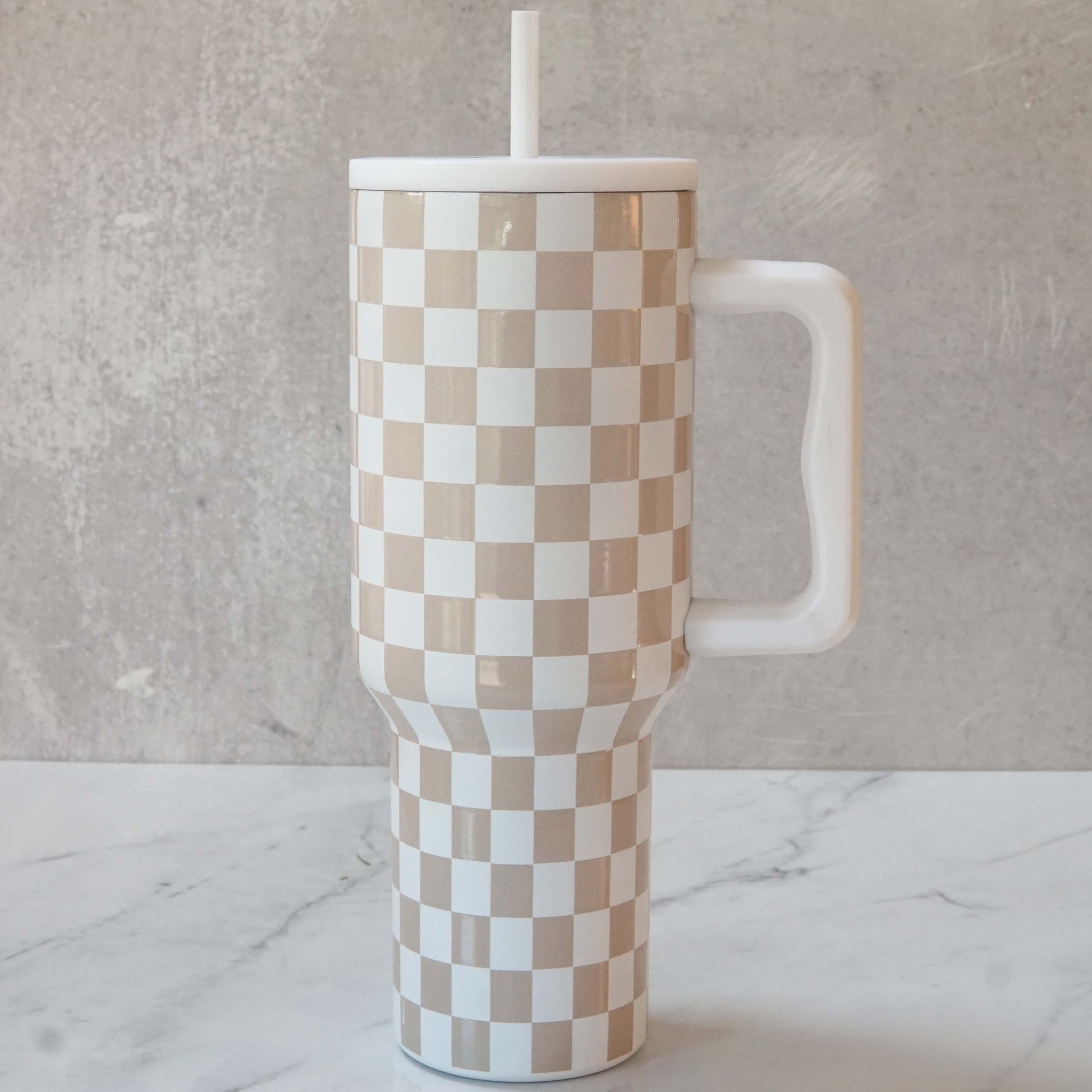 Checkered Stainless Steel 40 oz Tumbler – Forest Cove Home