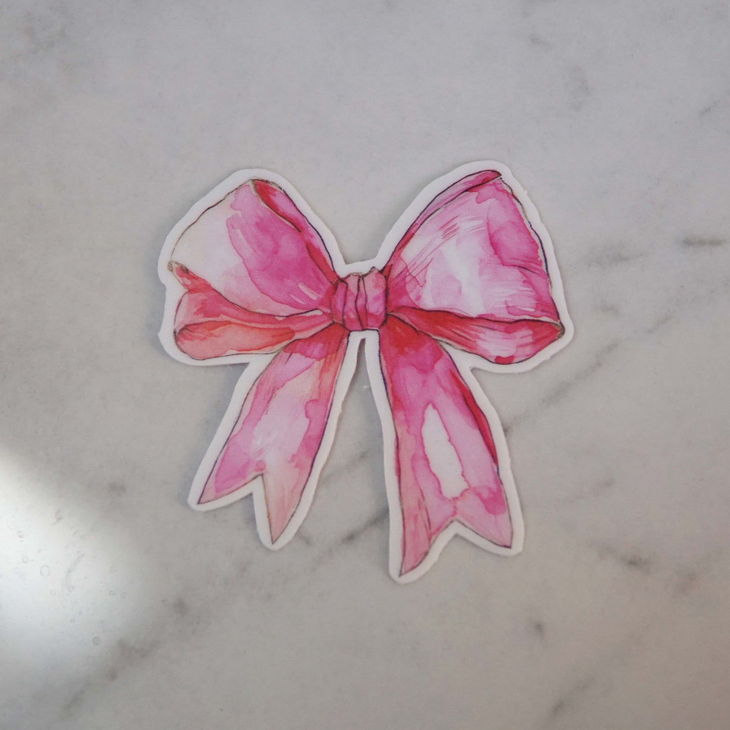 Pink Watercolor Bow Sticker