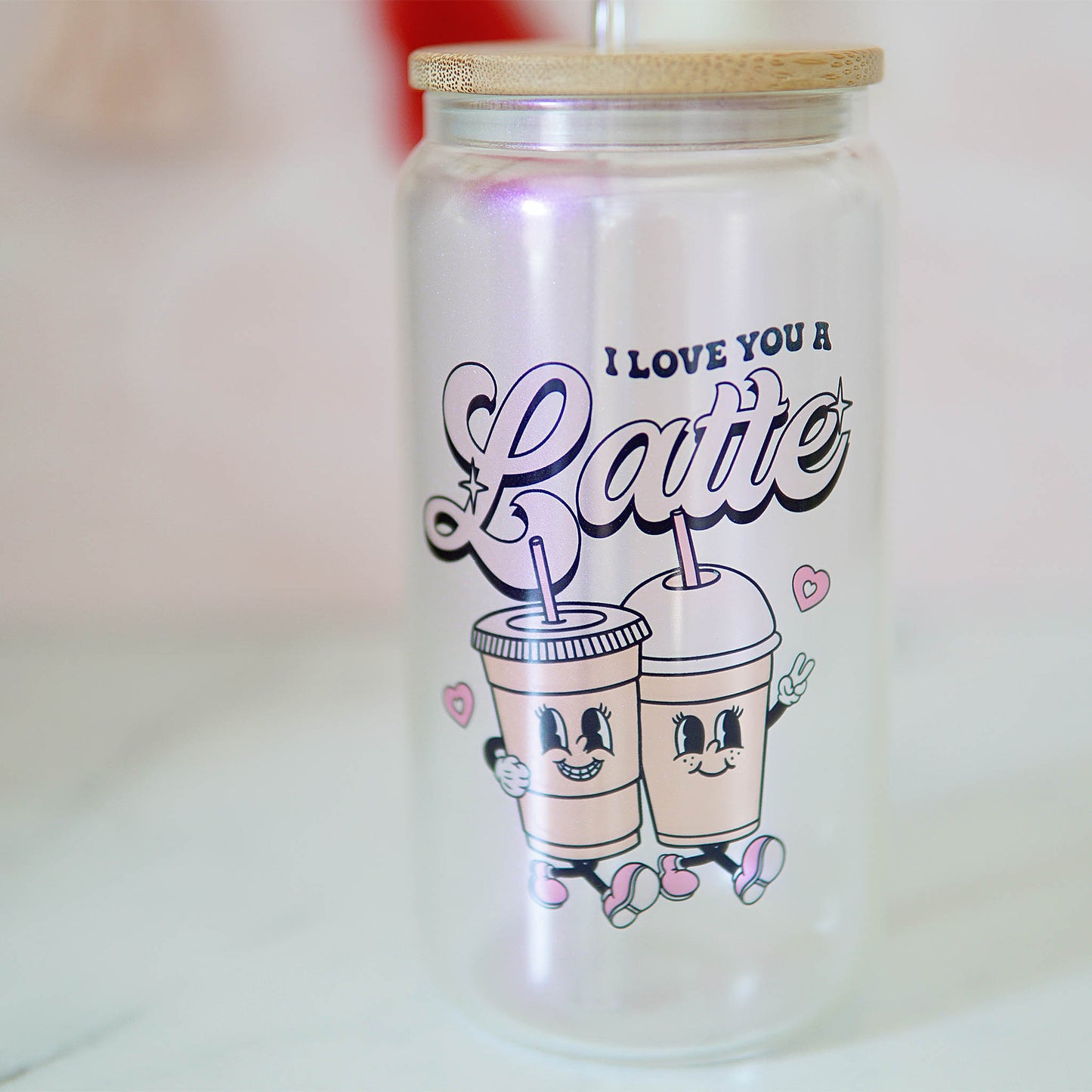 Love You Latte Can Glass