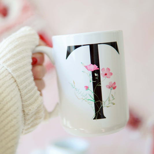 Floral Monogram Mug