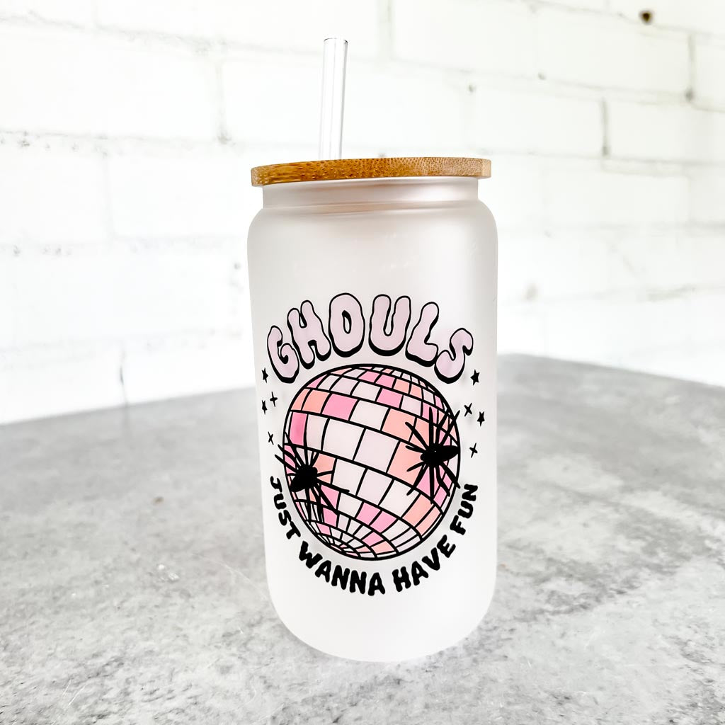 Ghouls Frosted Can Glass