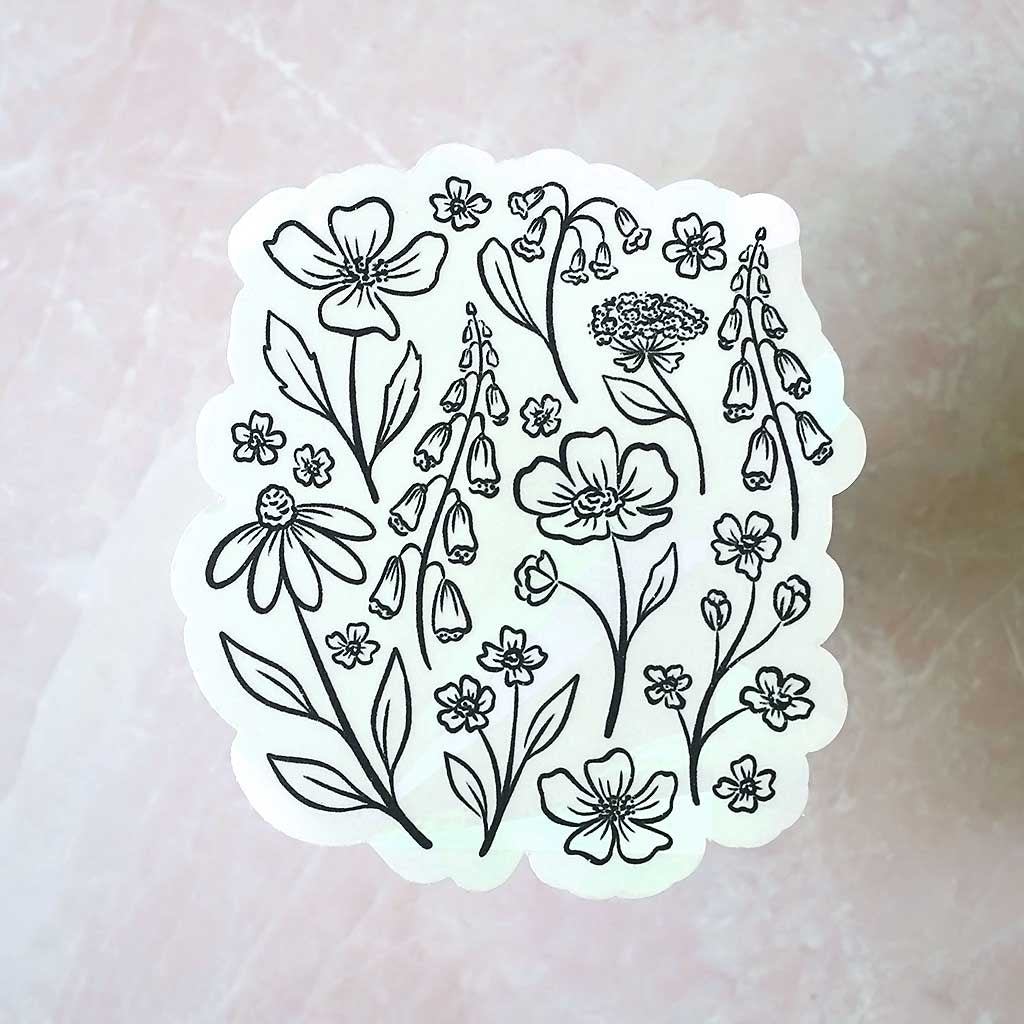 Pressed Florals Sun Catcher Window Decal