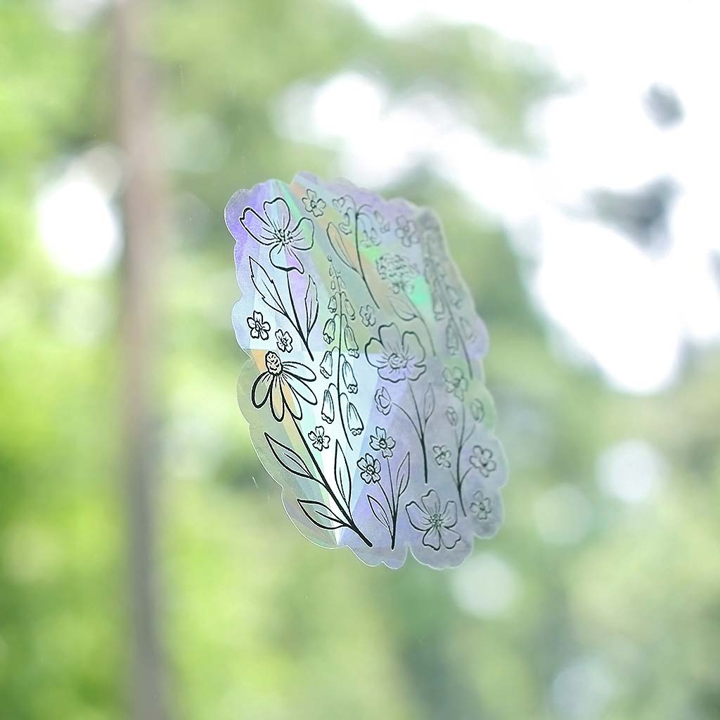 Pressed Florals Sun Catcher Window Decal