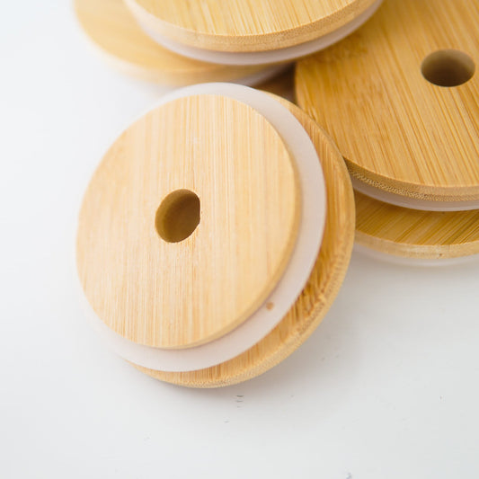 Wide Mouth Bamboo Mason Jar Lid